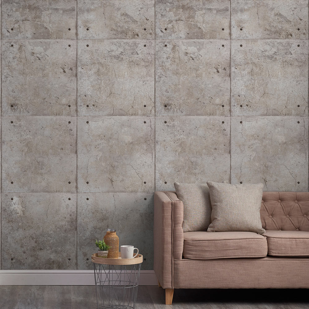Grandeco Concrete Block 3 Lane Wall Mural Image 1