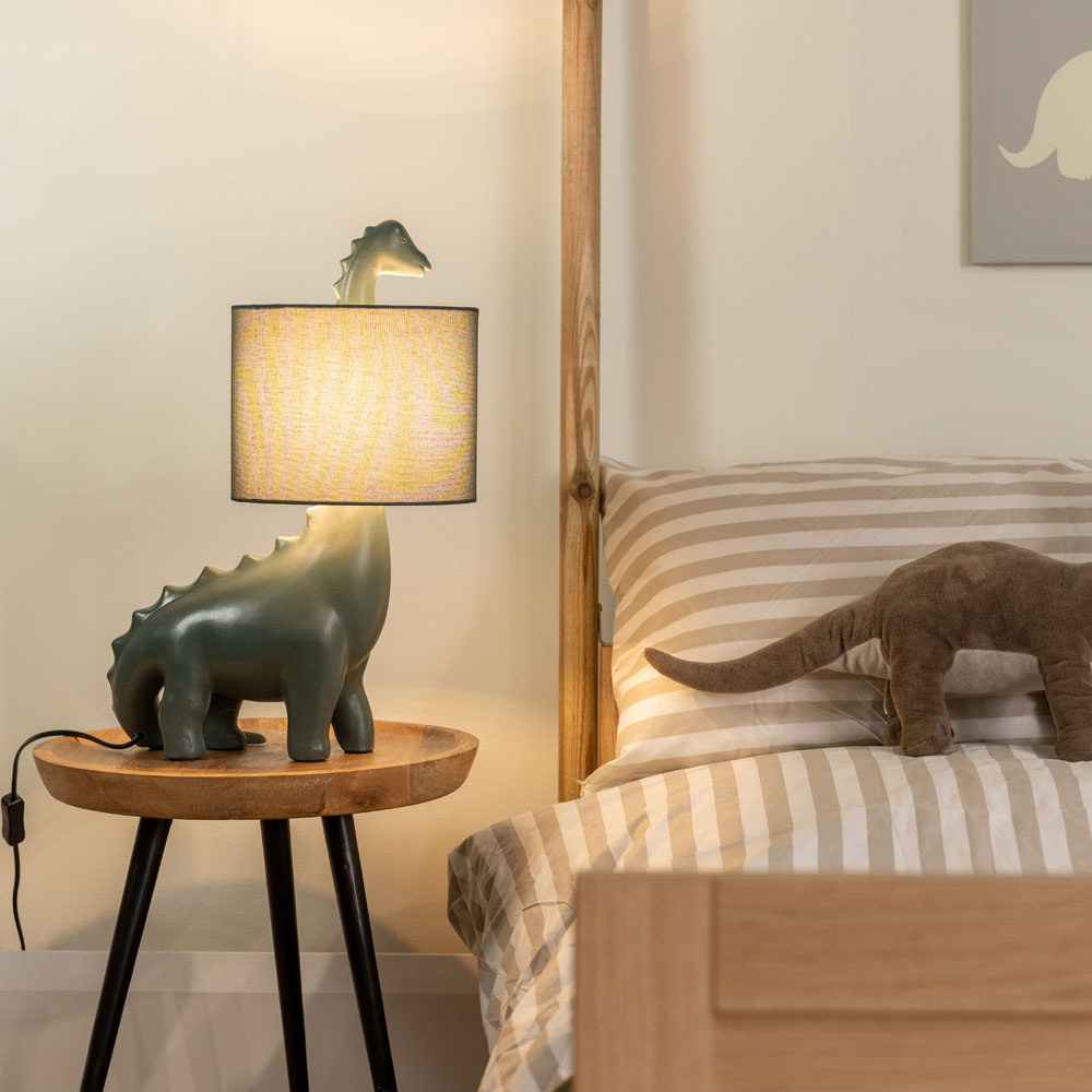 ValueLights Dinosaur Green Shade LED Table Lamp Image 2