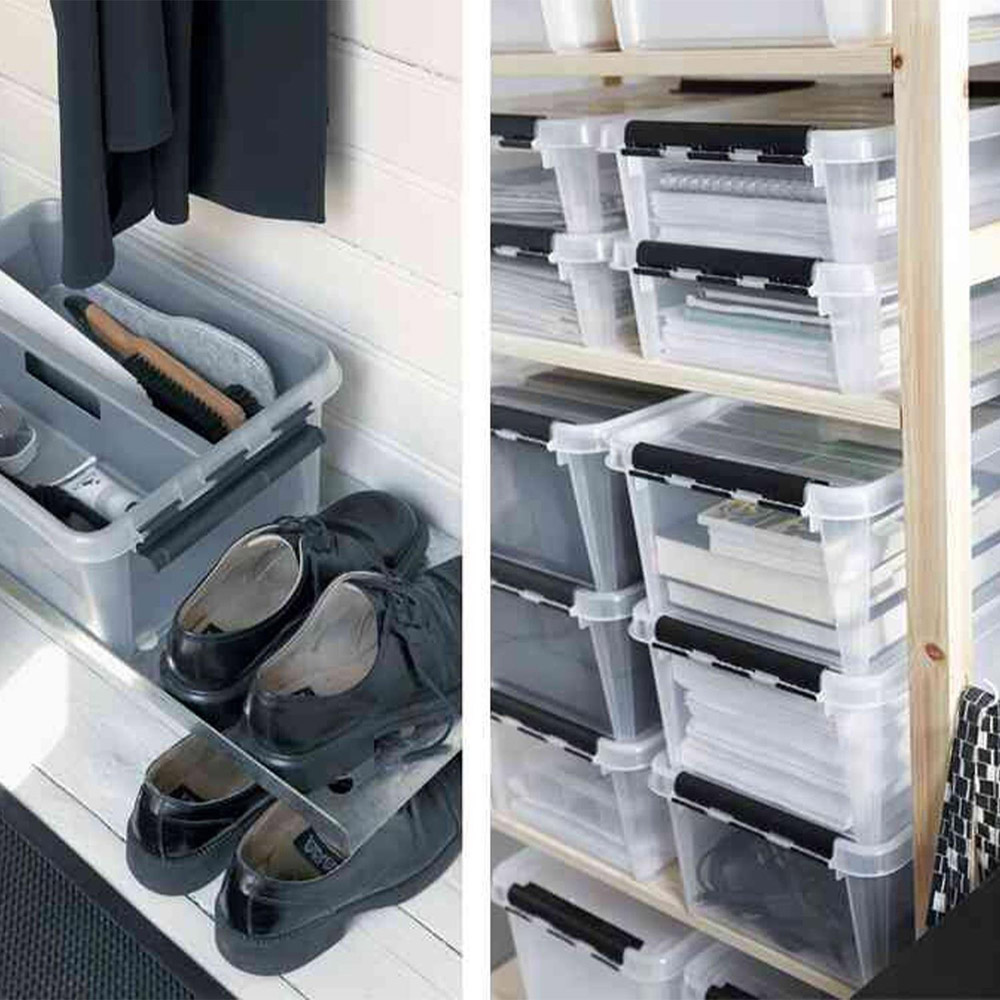 SmartStore Clear Plastic Storage Box with Clip Lock Lid 14L 6 Pack Image 5