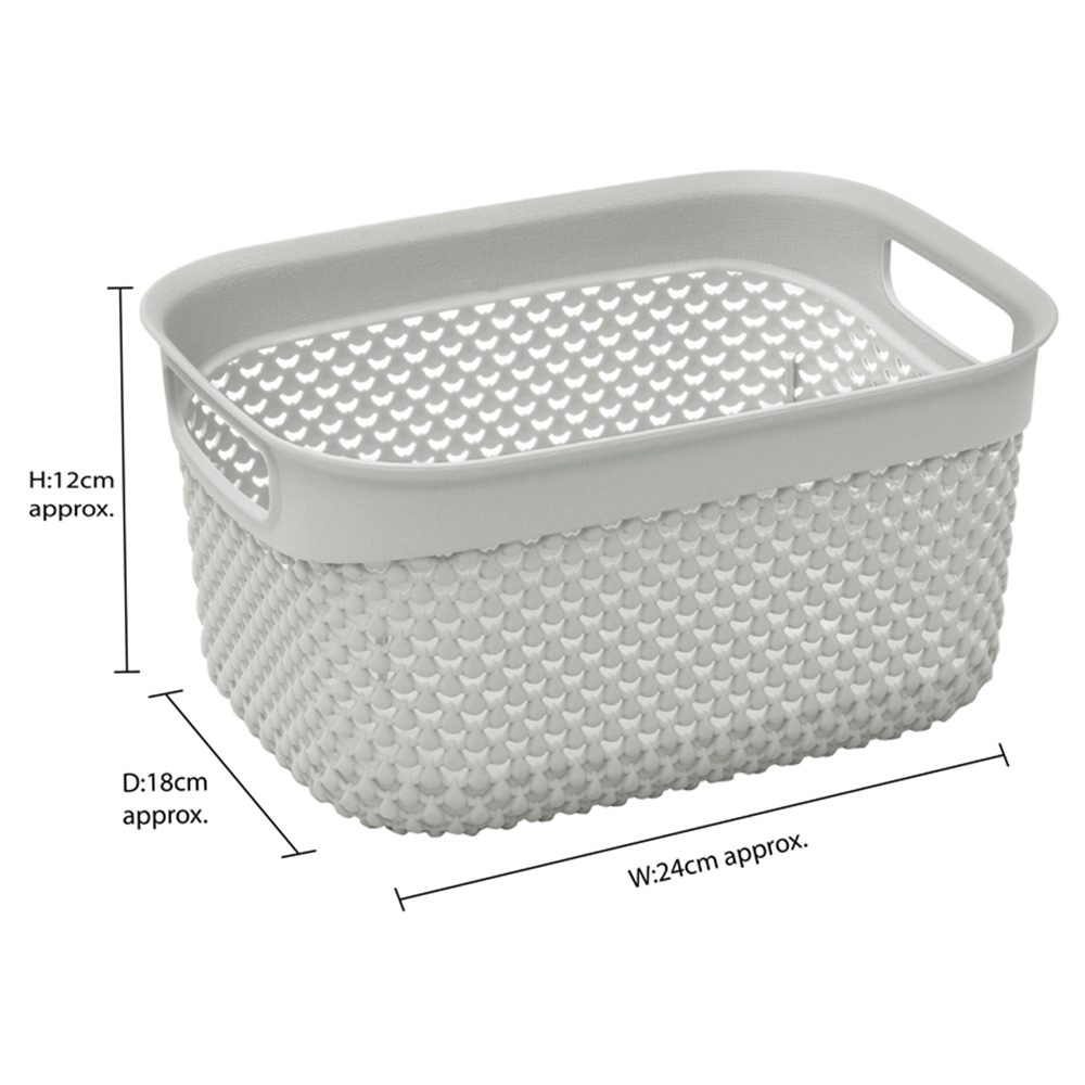 JVL Droplette 3.3L Ice Grey Storage Basket Image 7