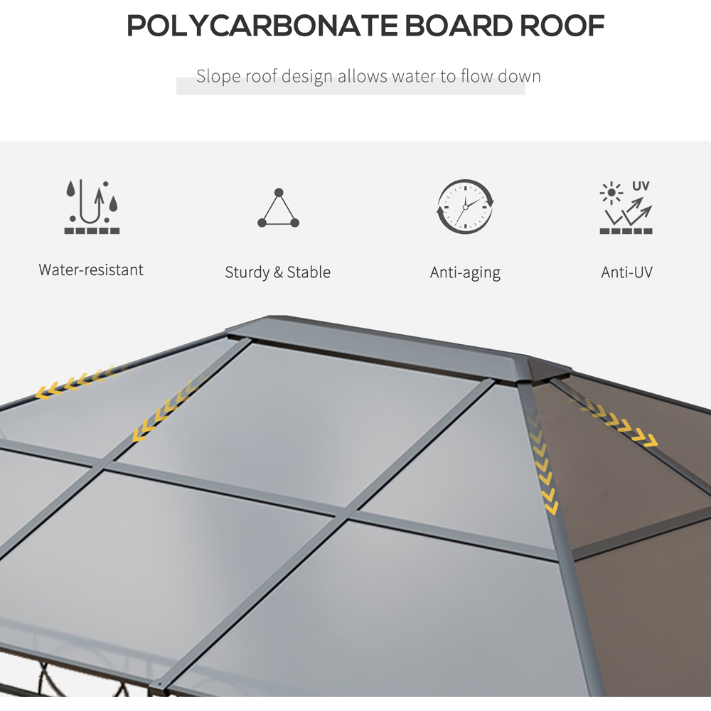 Outsunny 3 x 4m Grey Steel and Aluminium Gazebo Image 4
