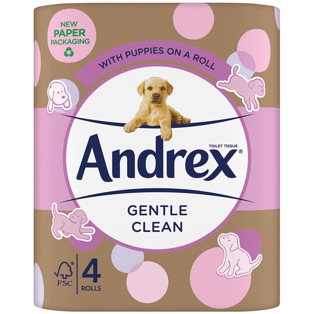 Andrex Gentle Clean Toilet Tissue 4 Rolls Image 3