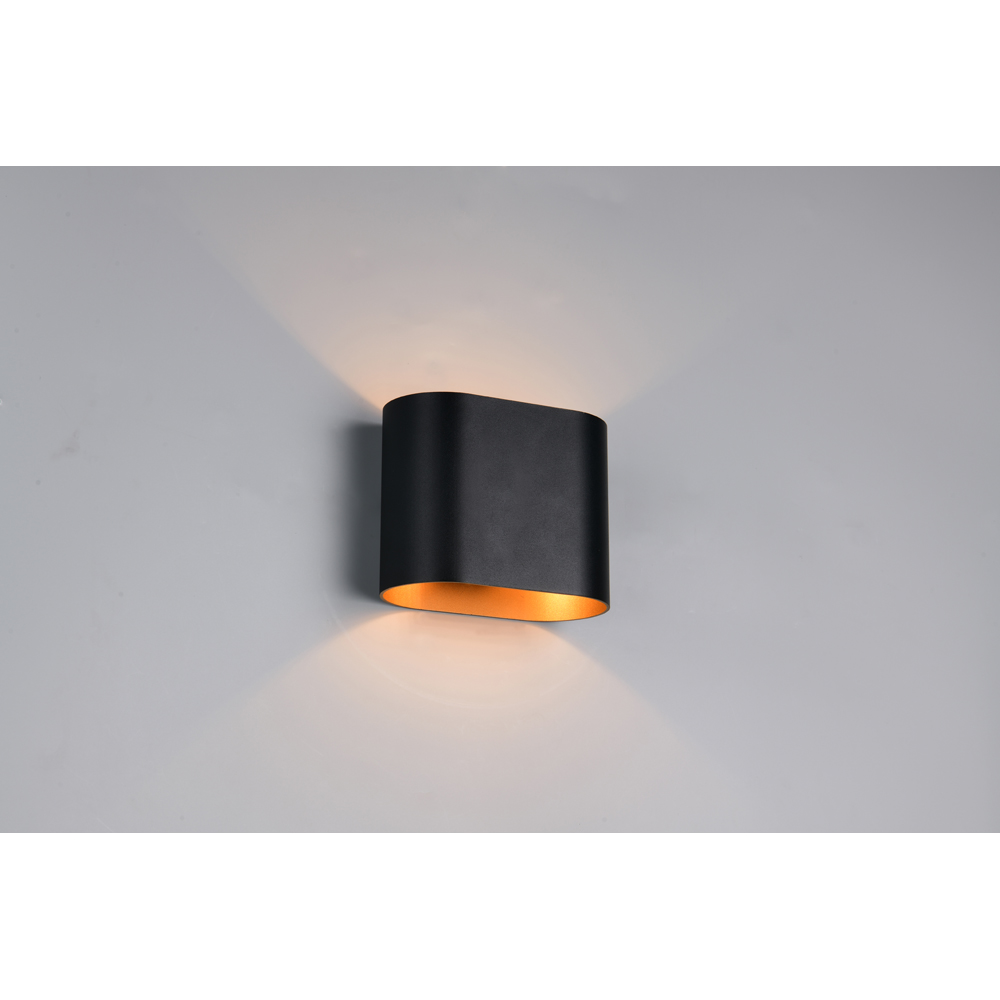 TRIO Alani Black and Gold Up and Down Wall Light Image 2