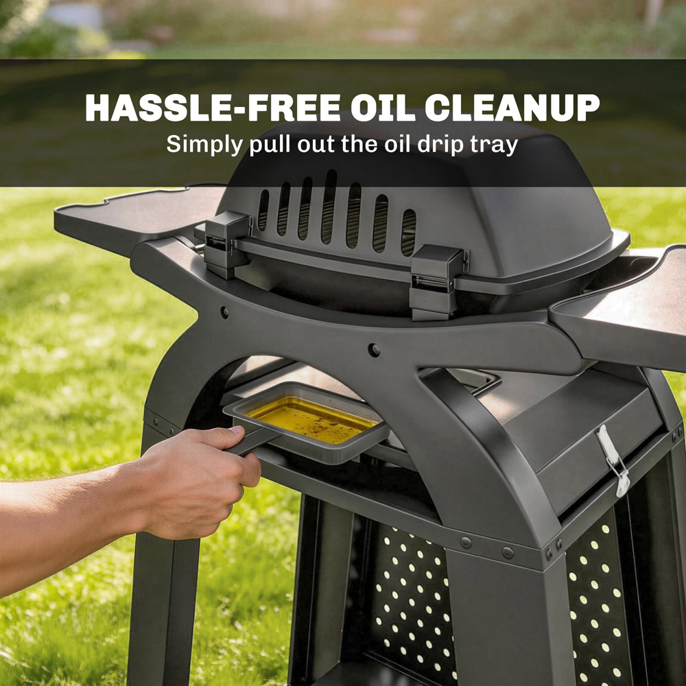 Outsunny 2-in-1 2 Burner Gas BBQ with Cast Iron Grates Image 8