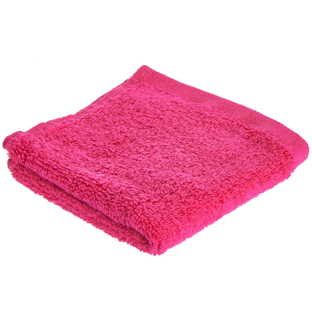 Wilko Supersoft Cotton Fuchsia Facecloths 2 Pack Image 1