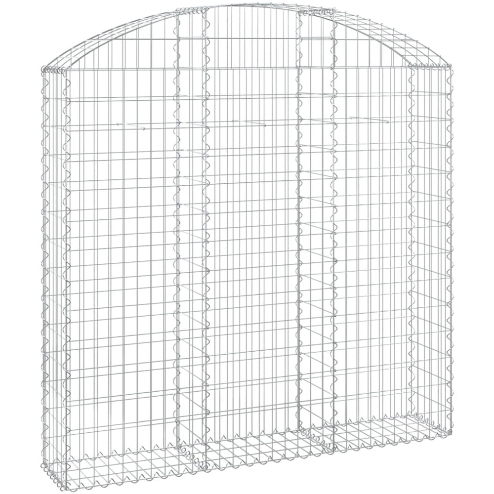 vidaXL Silver Galvanised Iron Arched Gabion Basket 150 x 30 x 140/160cm Image 1