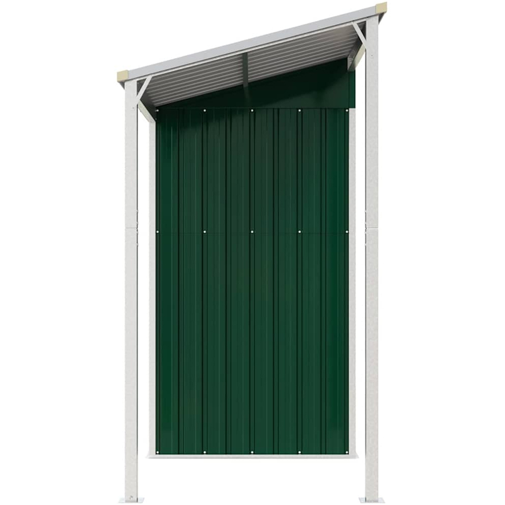 vidaXL 9 x 3.5ft Green Galvanised Steel Garden Shed with Extended Roof Image 2