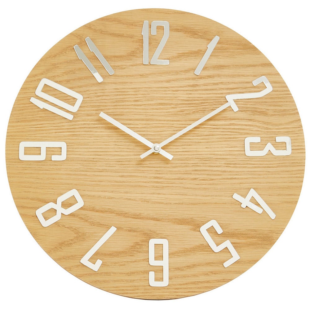 Premier Housewares Vitus Natural Finish Wall Clock Image 1