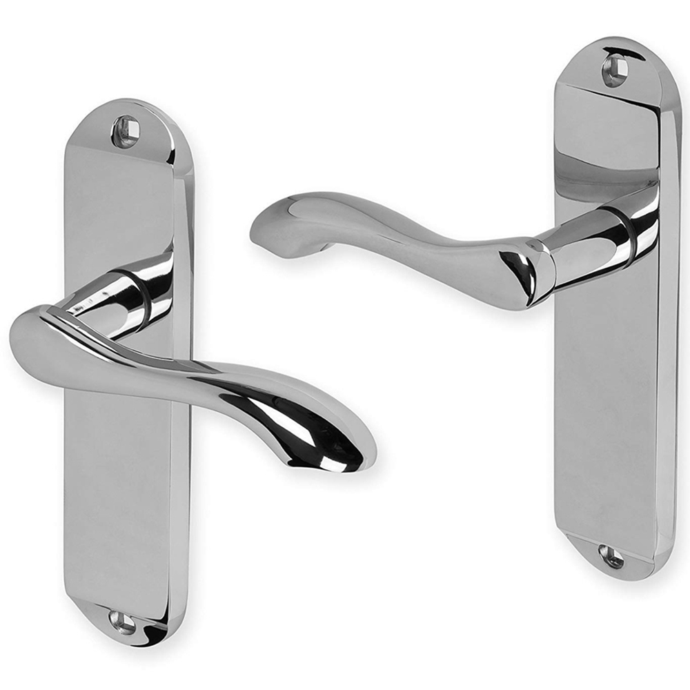 Golden Grace Polished Chrome Cadenza Door Handle Set 6 Pack Image 2