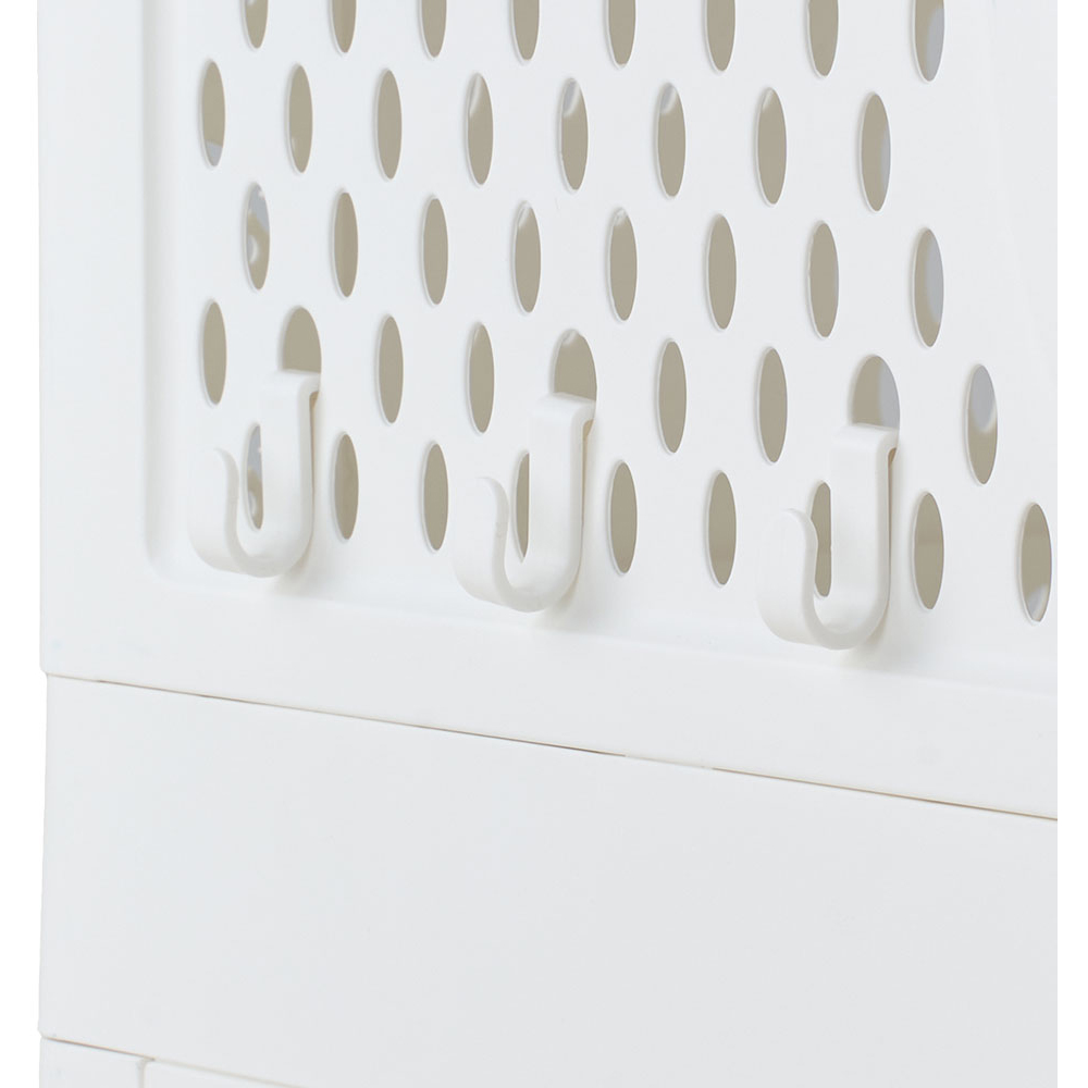 Living and Home 3-Tier White Multifunctional Storage Trolley Cart with Handles Image 6