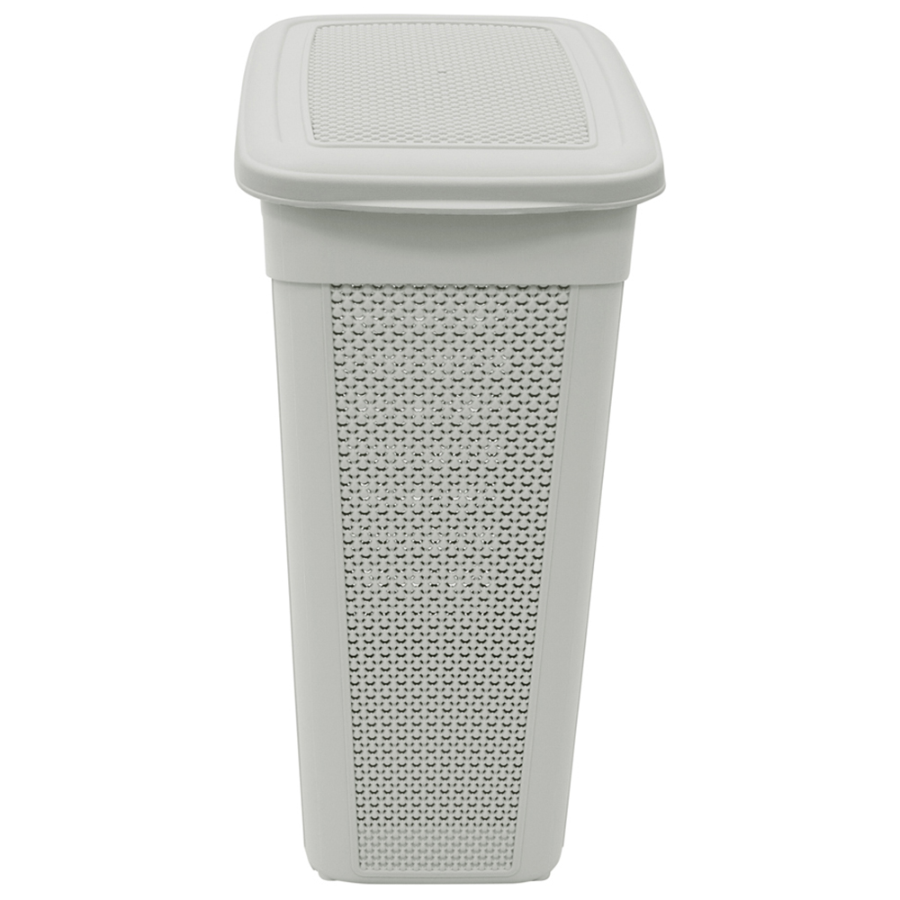 JVL Droplette 43L Ice Grey Slim Laundry Basket Image 3