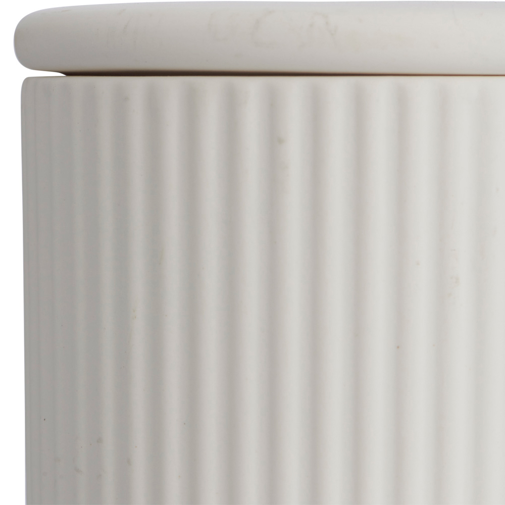 Wilko Cream Ceramic Ribbed Lidded Pot Wilko