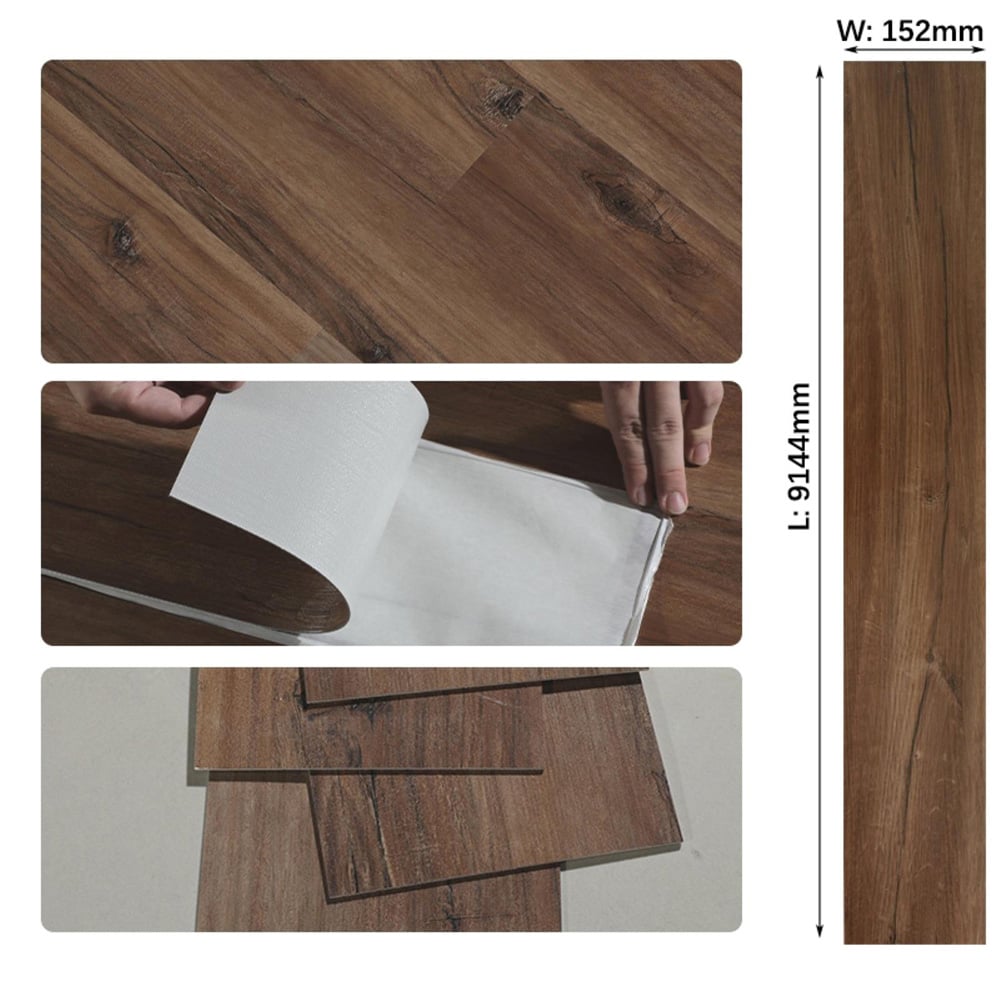 Gr8 Home Brown Old Oak PVC Wood Effect Floor Planks 5sqm Image 5