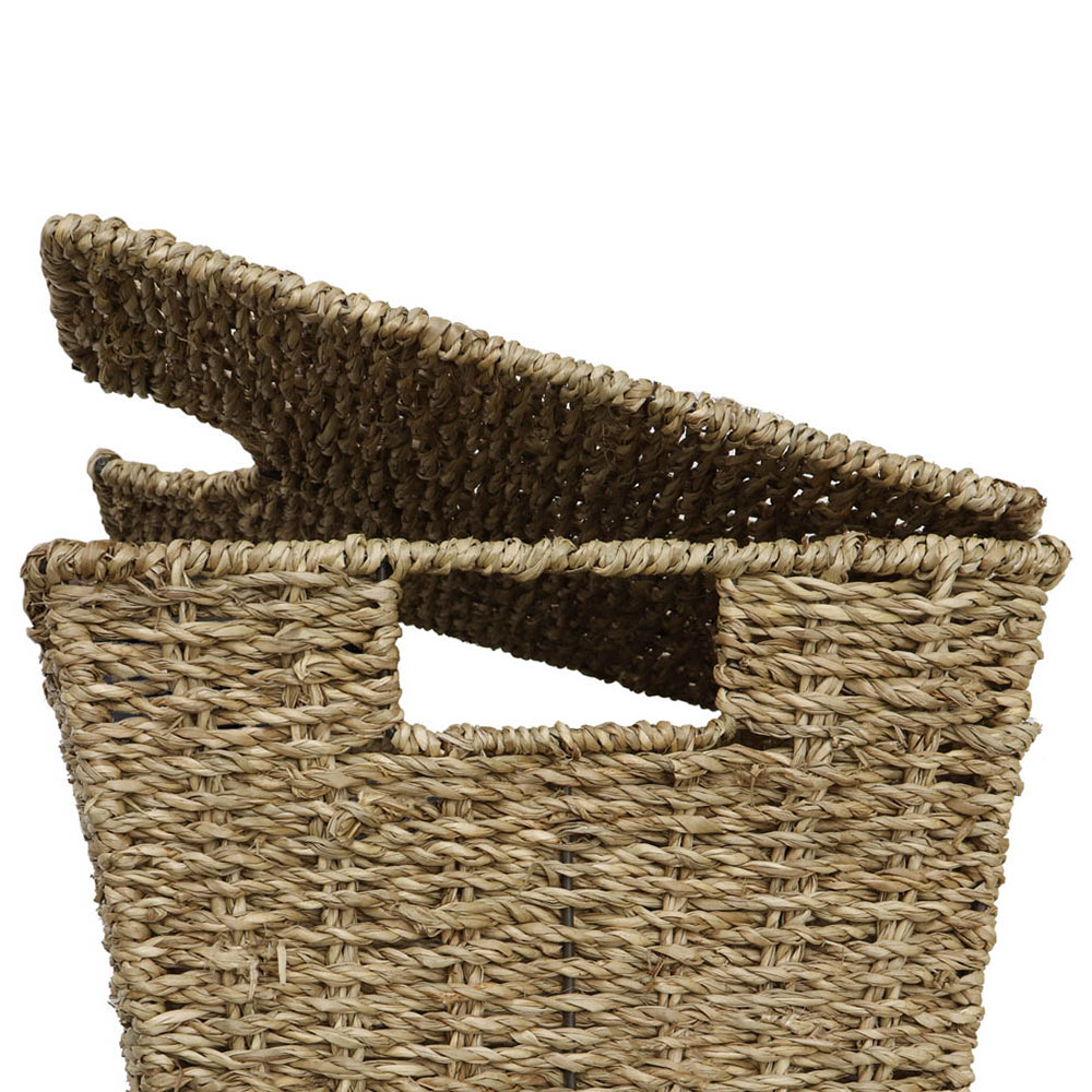 JVL Seagrass Rectangular Storage Baskets with Lids Set of 3 Image 7