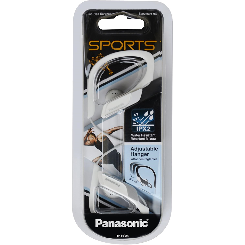 Panasonic RP-HS34E White Adjustable In-Ear Sports Headphones Image 3
