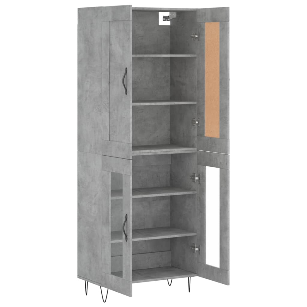 vidaXL 4 Door Concrete Grey Highboard Image 4