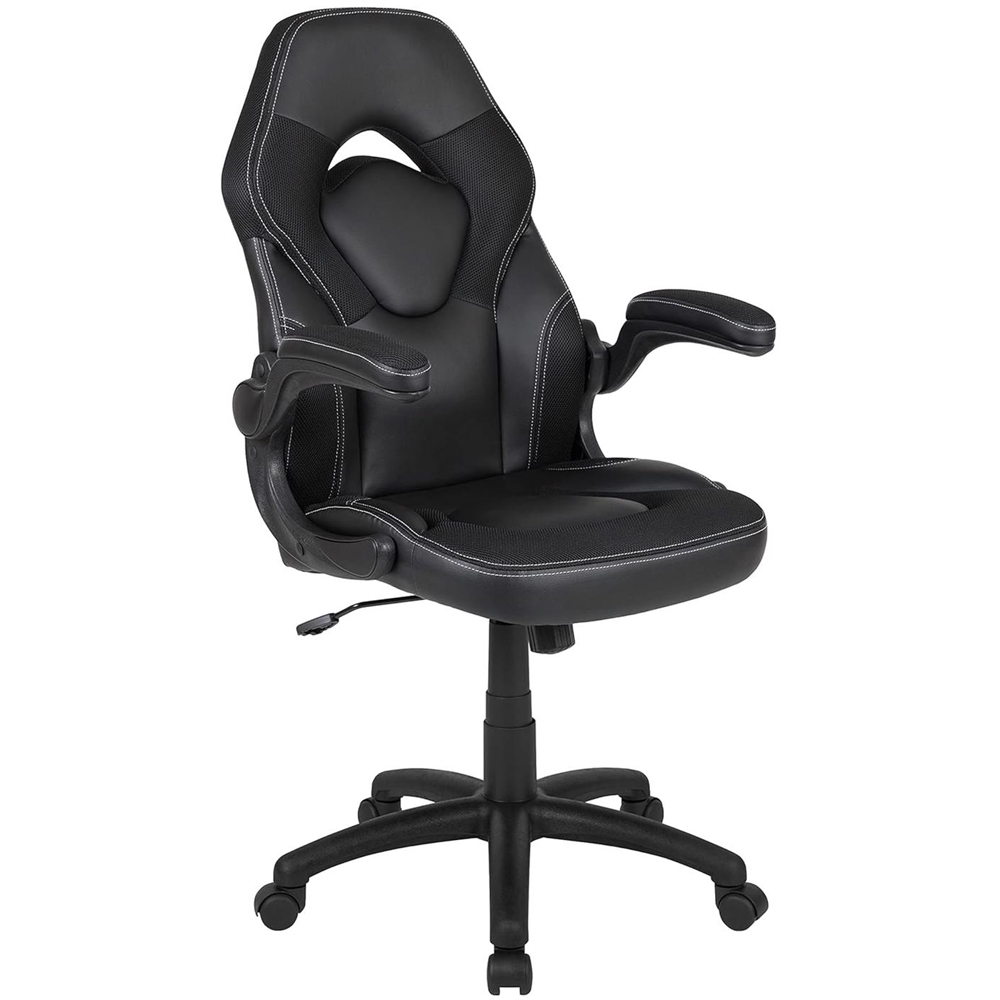 FWStyle X10 Black Faux Leather Racer Style Gaming Chair Image 2
