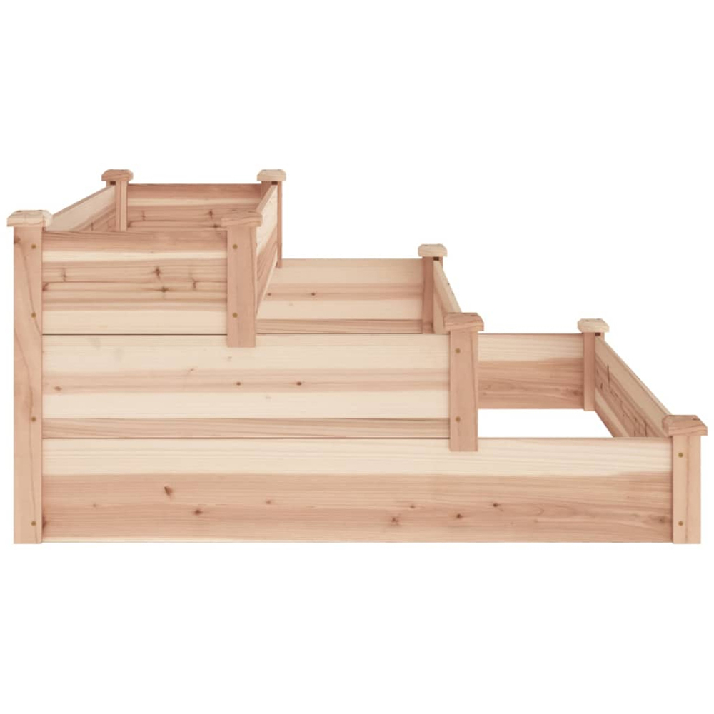 vidaXL 3-Tier Brown Fir Wood Raised Garden Bed 56 x 120 x 120cm Image 4