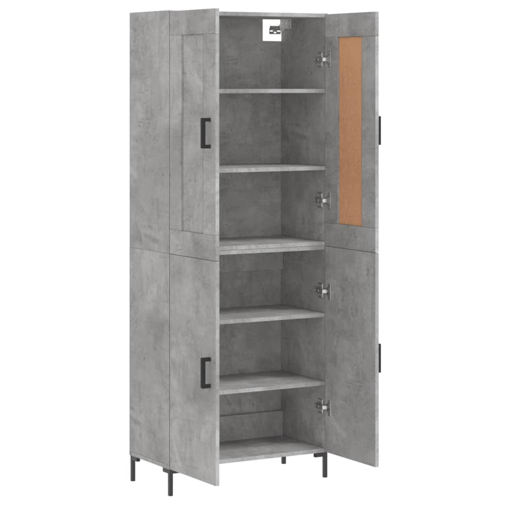 vidaXL 4 Door Concrete Grey Highboard Image 4