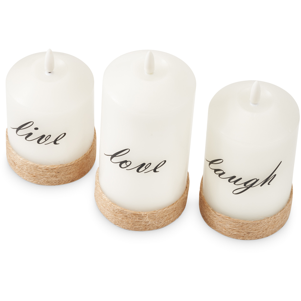 SA Products 3 Piece Live Love Laugh LED Candles Set Image 6