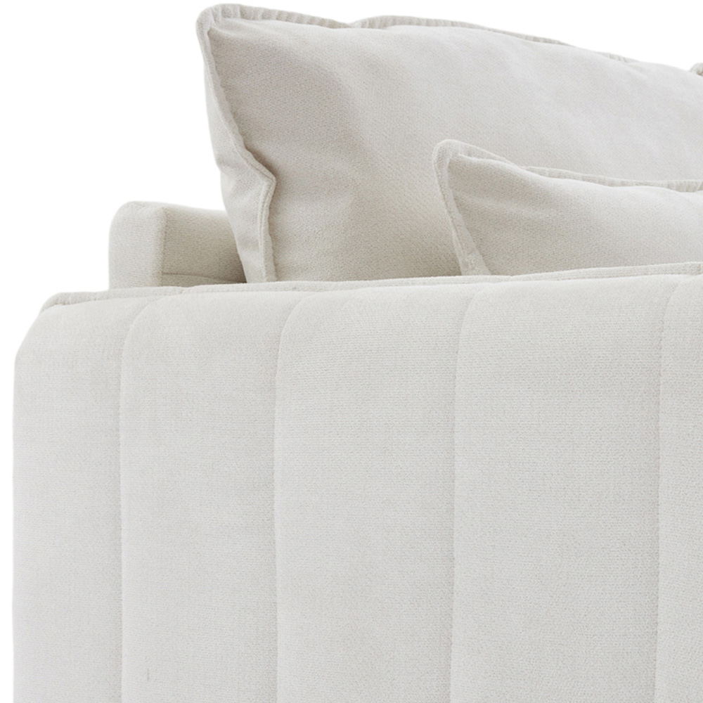 Living and Home White Fleece Fabric Armchair with Cushions Image 4