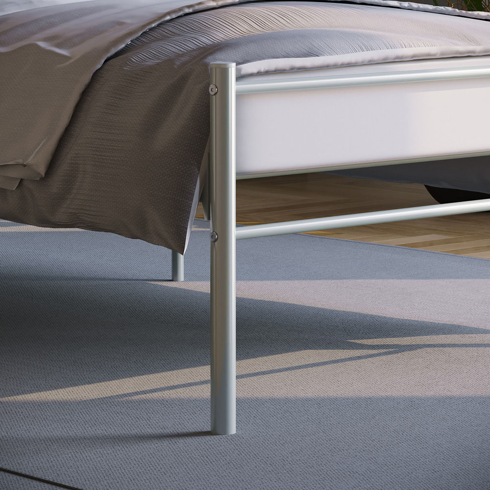 Vida Designs Dorset Single Silver Metal Bed Frame Image 4