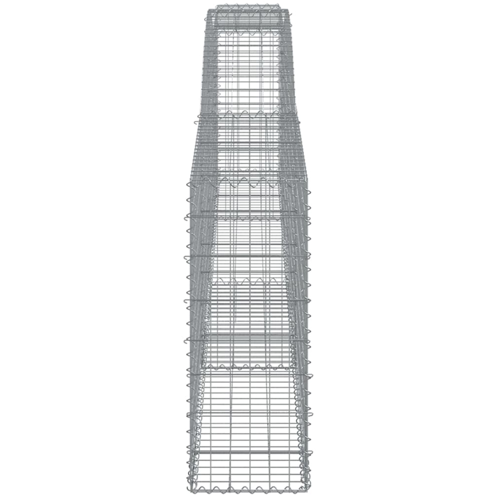 vidaXL Silver Galvanised Iron Arched Gabion Basket 400 x 30 x 80/100cm 2 Pack Image 3