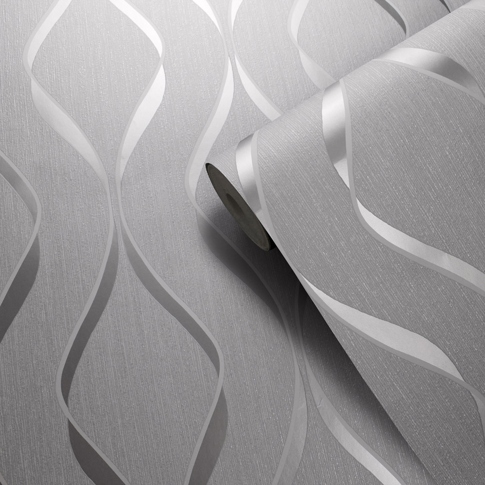 Muriva Wave Grey Wallpaper Image 2