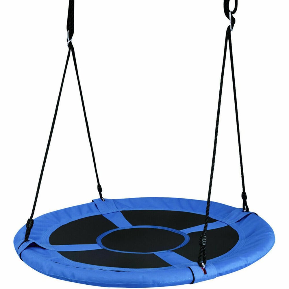 Costway Blue Children Flying Saucer Adjustable Tree Swing 100cm Image 1