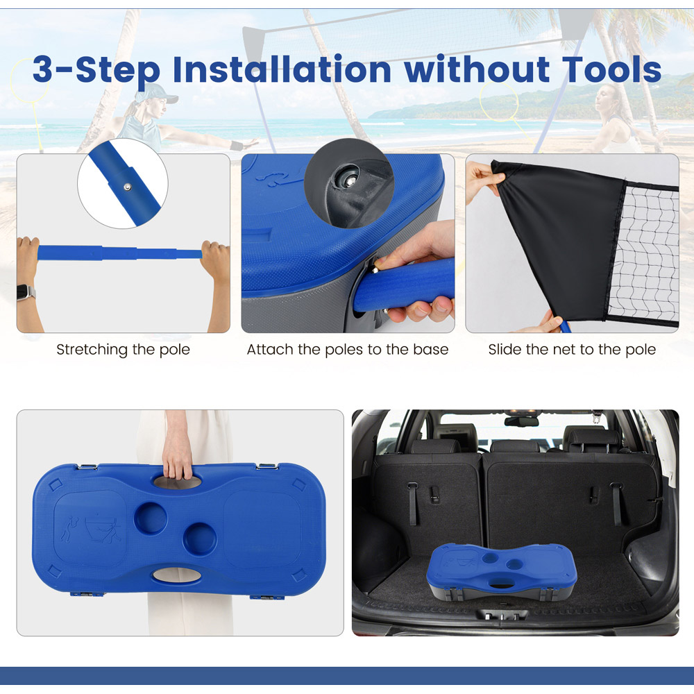 Costway Blue All In One Portable Badminton Net Set Image 6