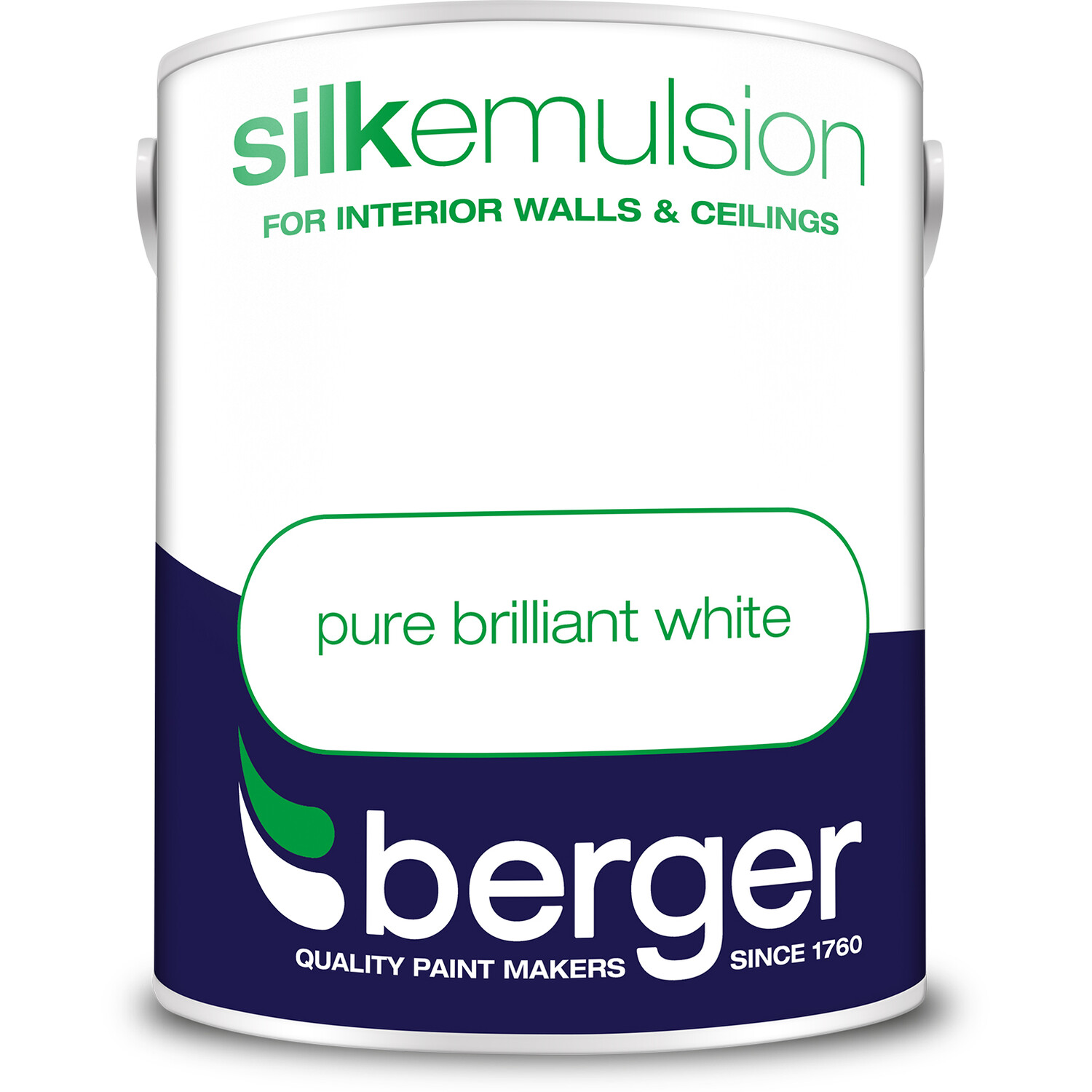 Berger Walls & Ceilings Pure Brilliant White Silk Emulsion Paint 3L Image 2