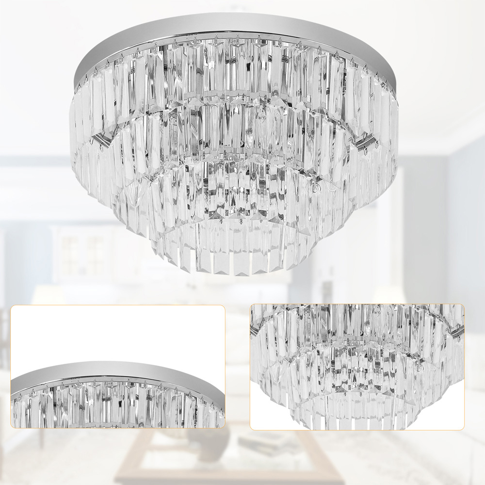 HOMCOM Round Crystal Ceiling Light Image 6