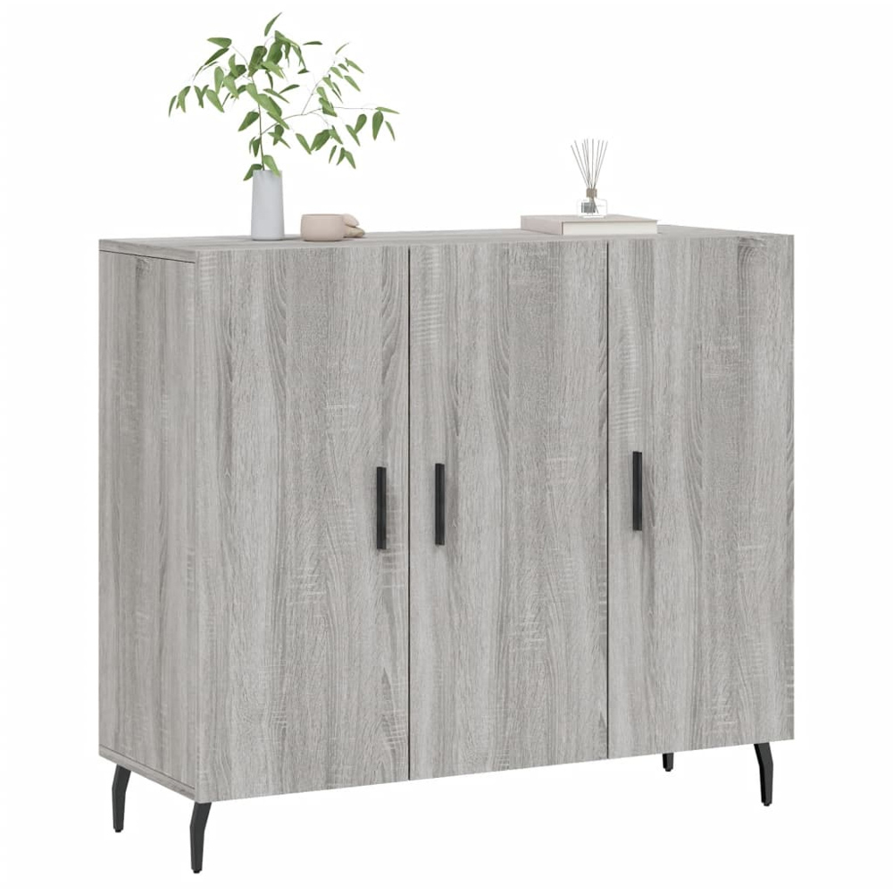 vidaXL 3 Door Grey Sonoma Sideboard Image 3