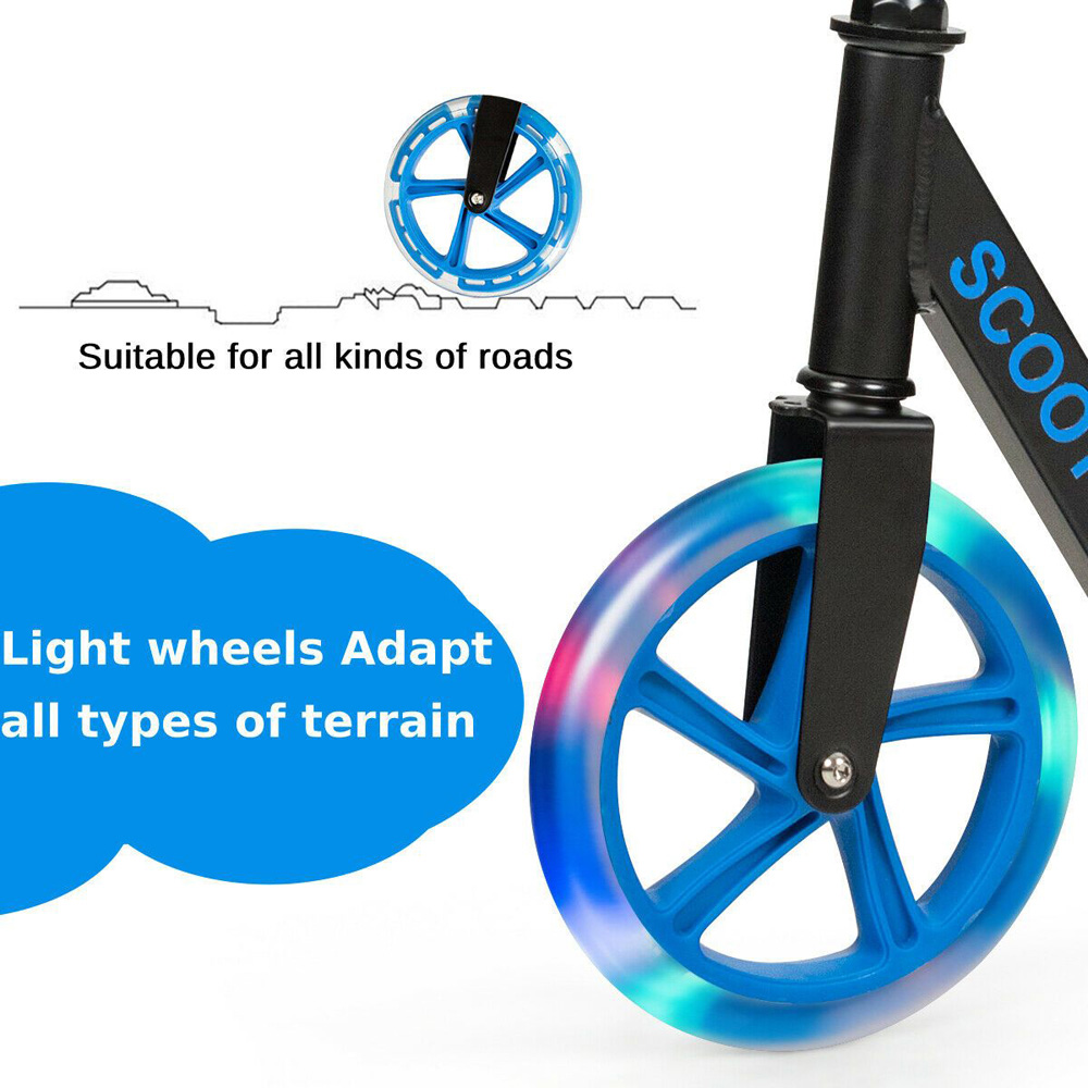 Costway Kids Blue Foldable Kick Scooter with LED Lights Image 8