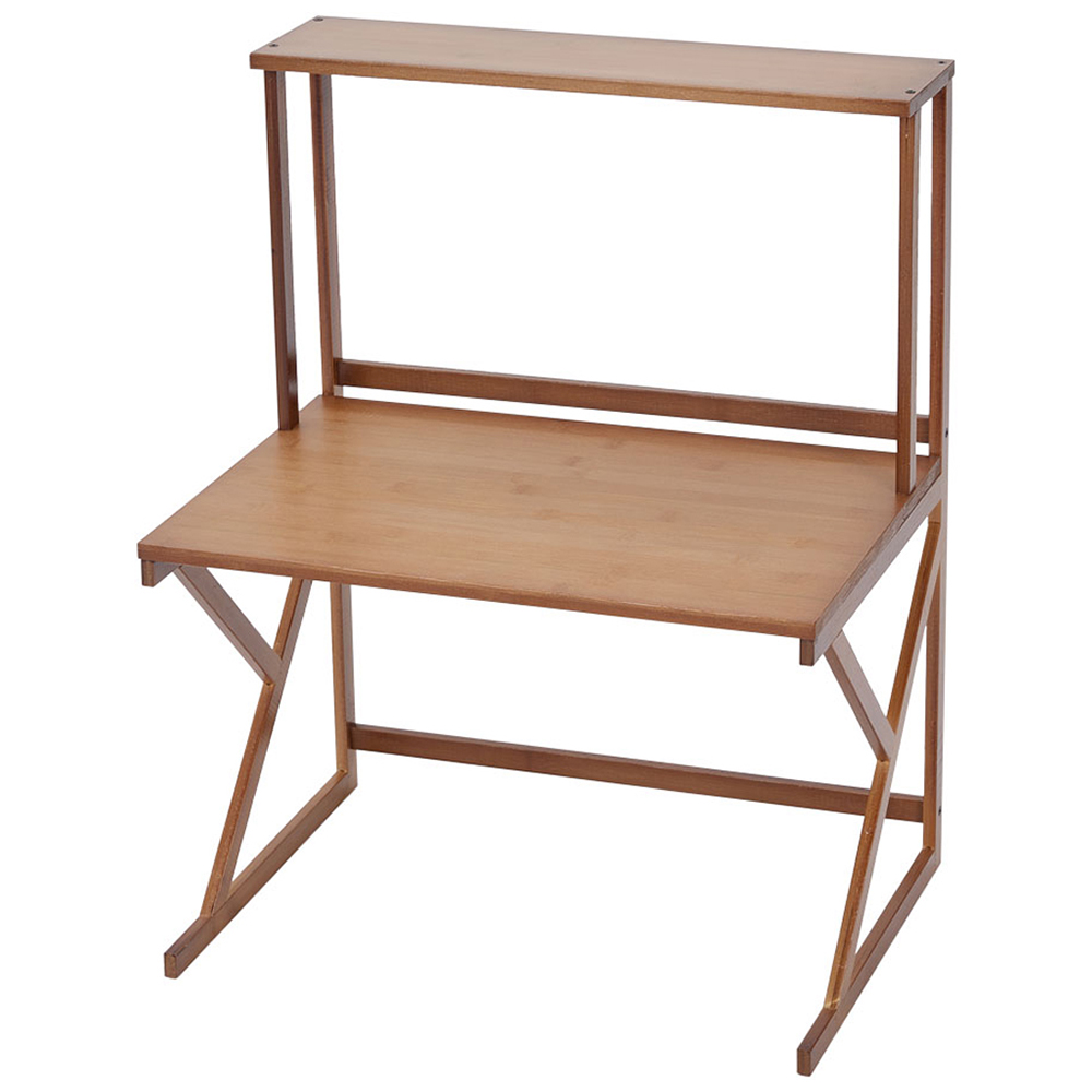 Living and Home 2 Shelf Brown Wooden Spice Rack Organiser Image 1