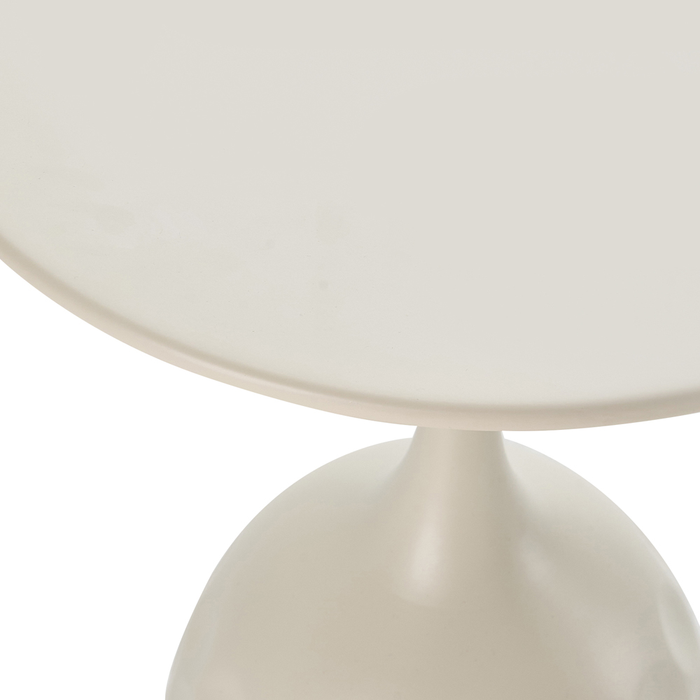 Living and Home Cream White Round Sculptural Curved Base Side Table Image 6