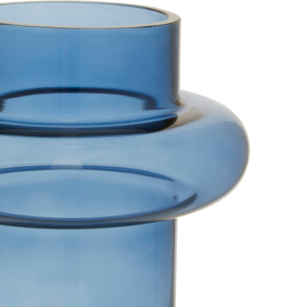 Premier Housewares Blue Cabrina Glass Vase Image 3