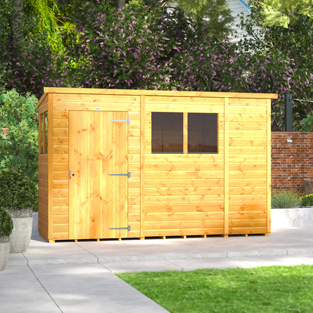 Power Sheds 10 x 4ft Pent Wooden Shed with Window Image 2