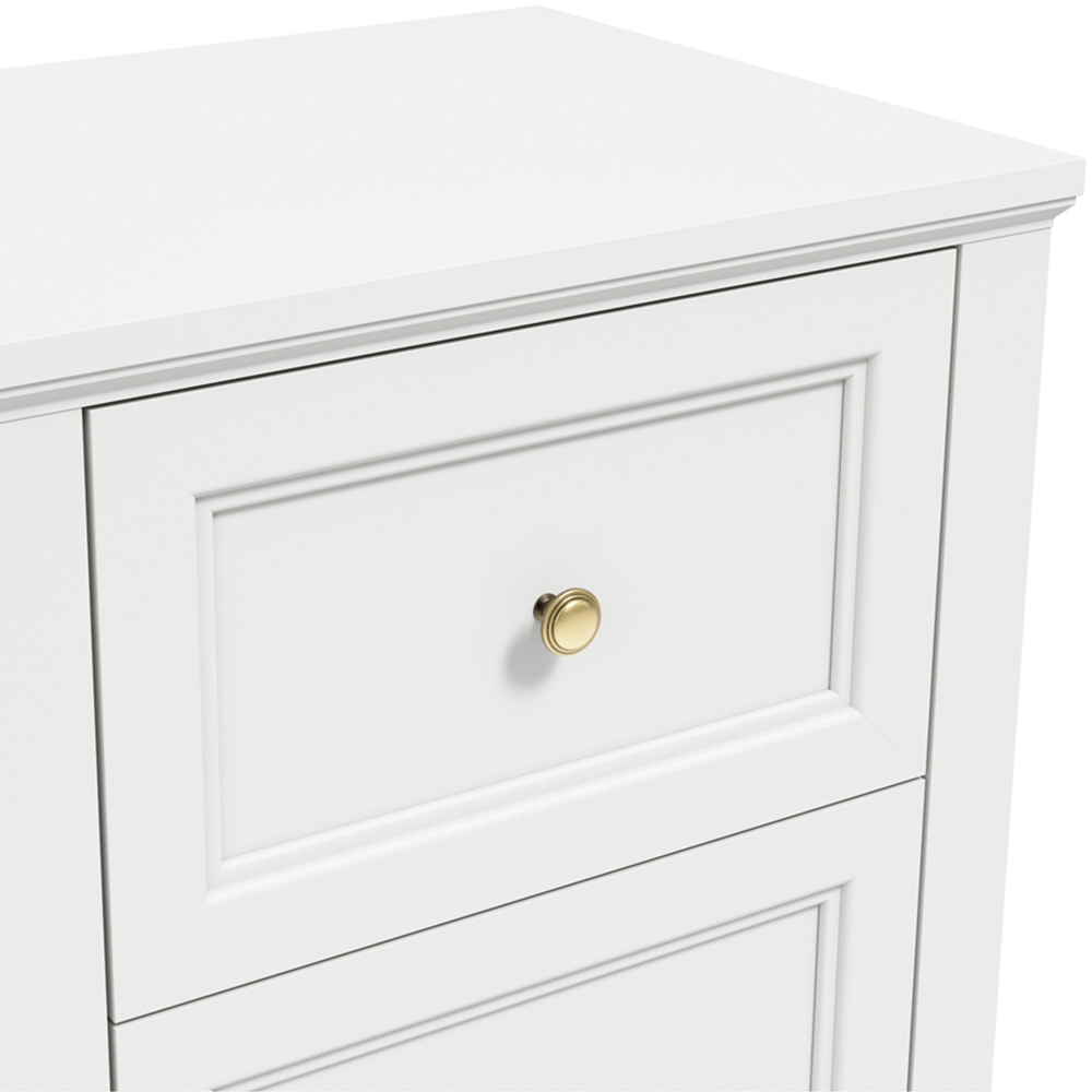 Ives 2 Drawer White Bedside Cabinet Image 6