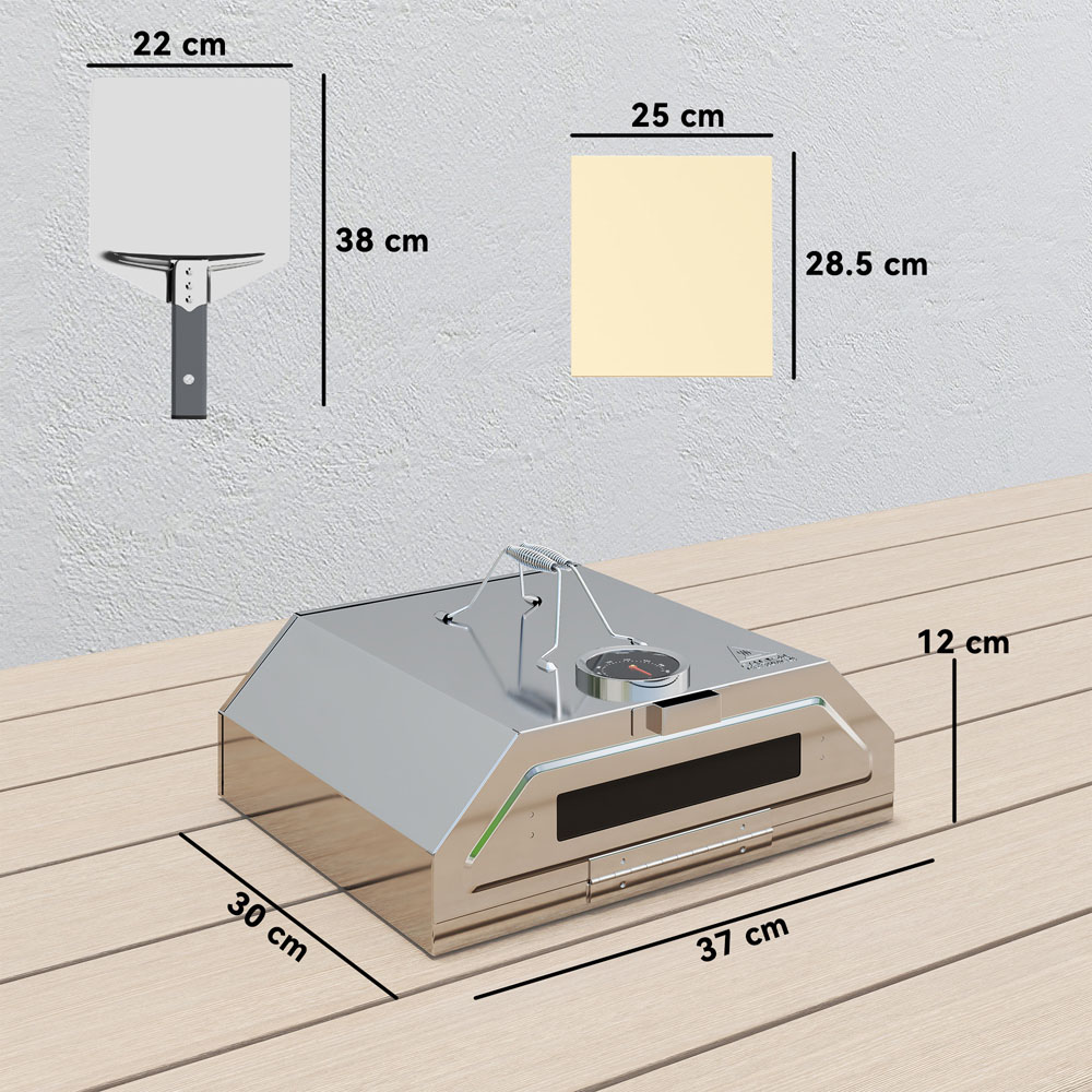 Outsunny Barbecue Pizza Oven with Thermometer Image 9