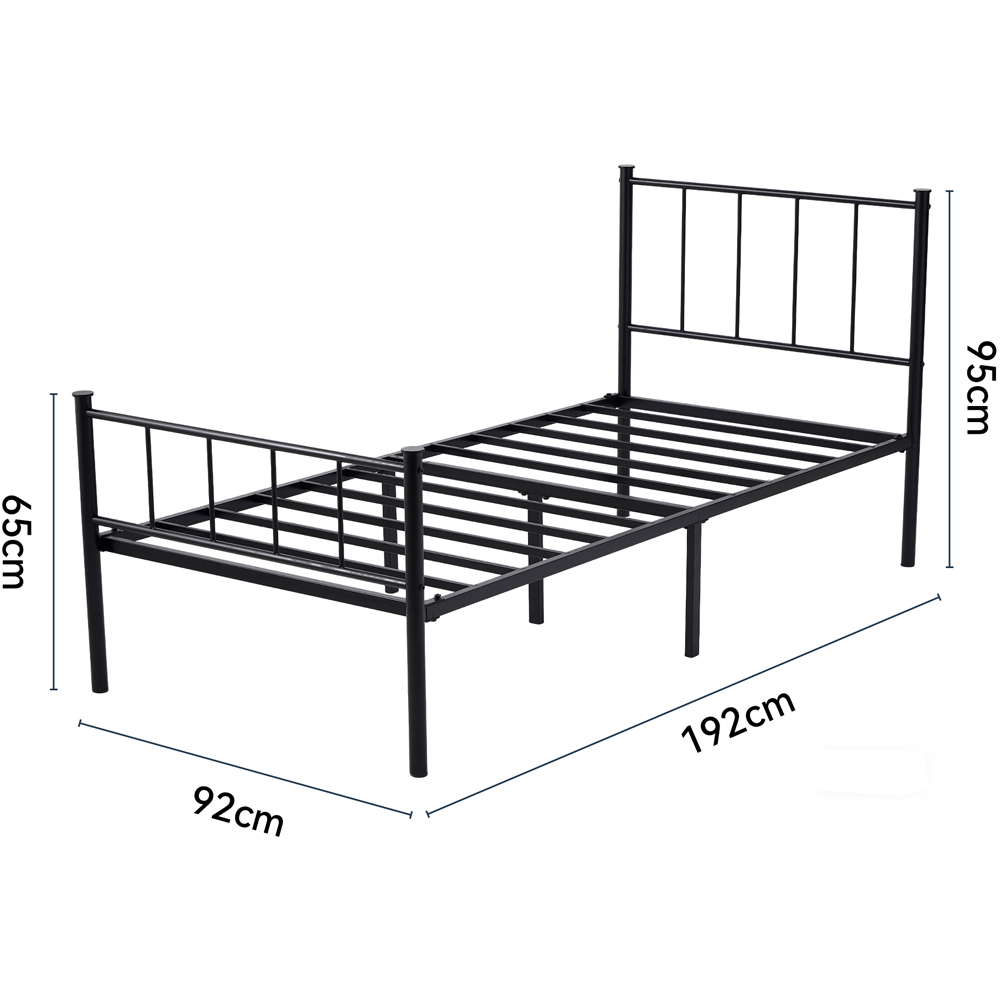 Brooklyn Finn Single Black Metal Bed Frame with Headboard and Footboard Image 8