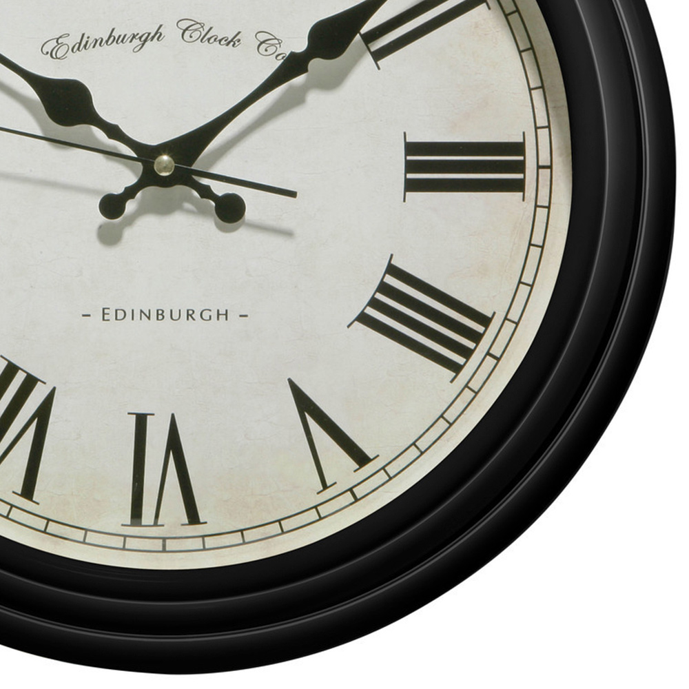 Premier Housewares Black Lined Rim Wall Clock Image 4