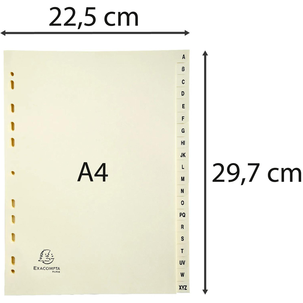 Exacompta A4 Ivory A-Z Divider 10 Pack Image 7