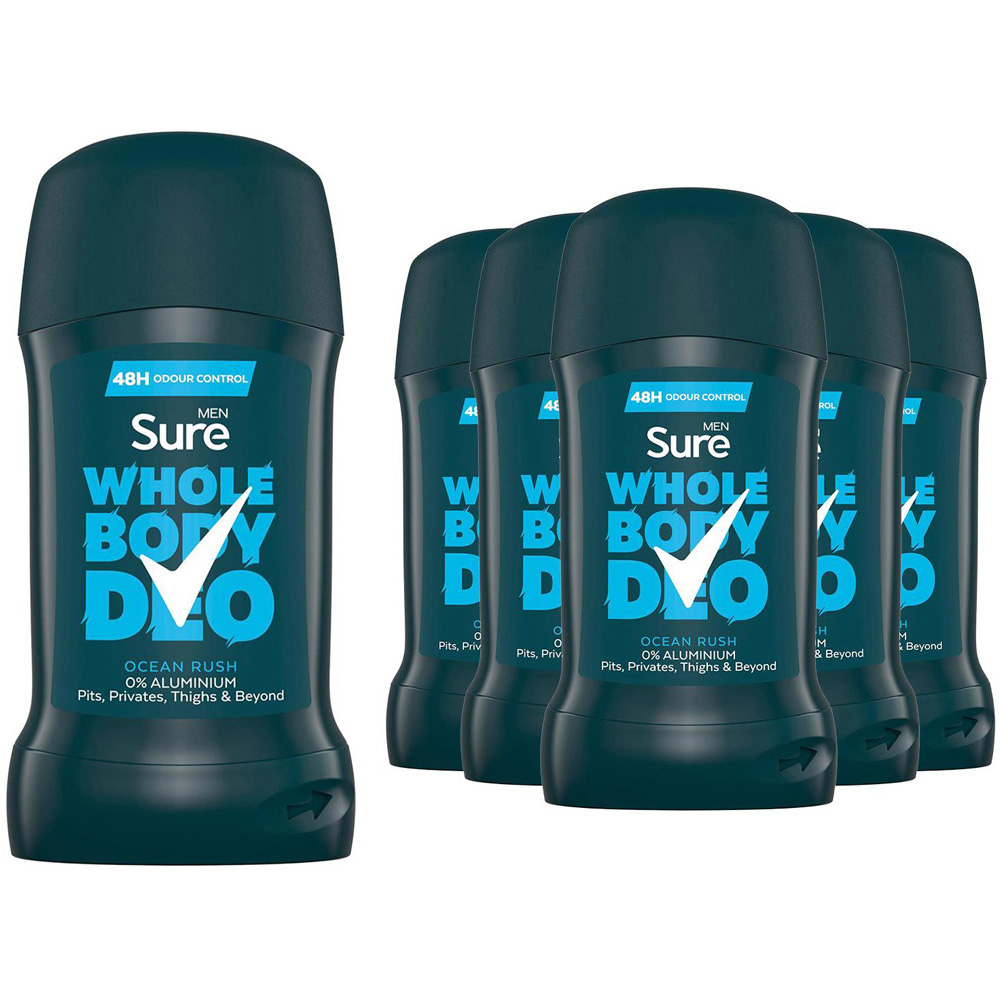 Sure Men 48H Odour Control Ocean Rush Deodorant Stick 50ml 6 Pack Image 1