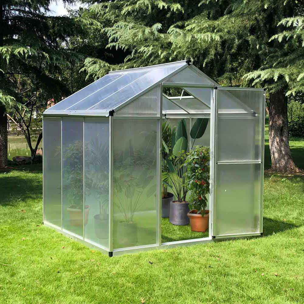Outsunny Polycarbonate Aluminium 6 x 6ft Greenhouse Image 2