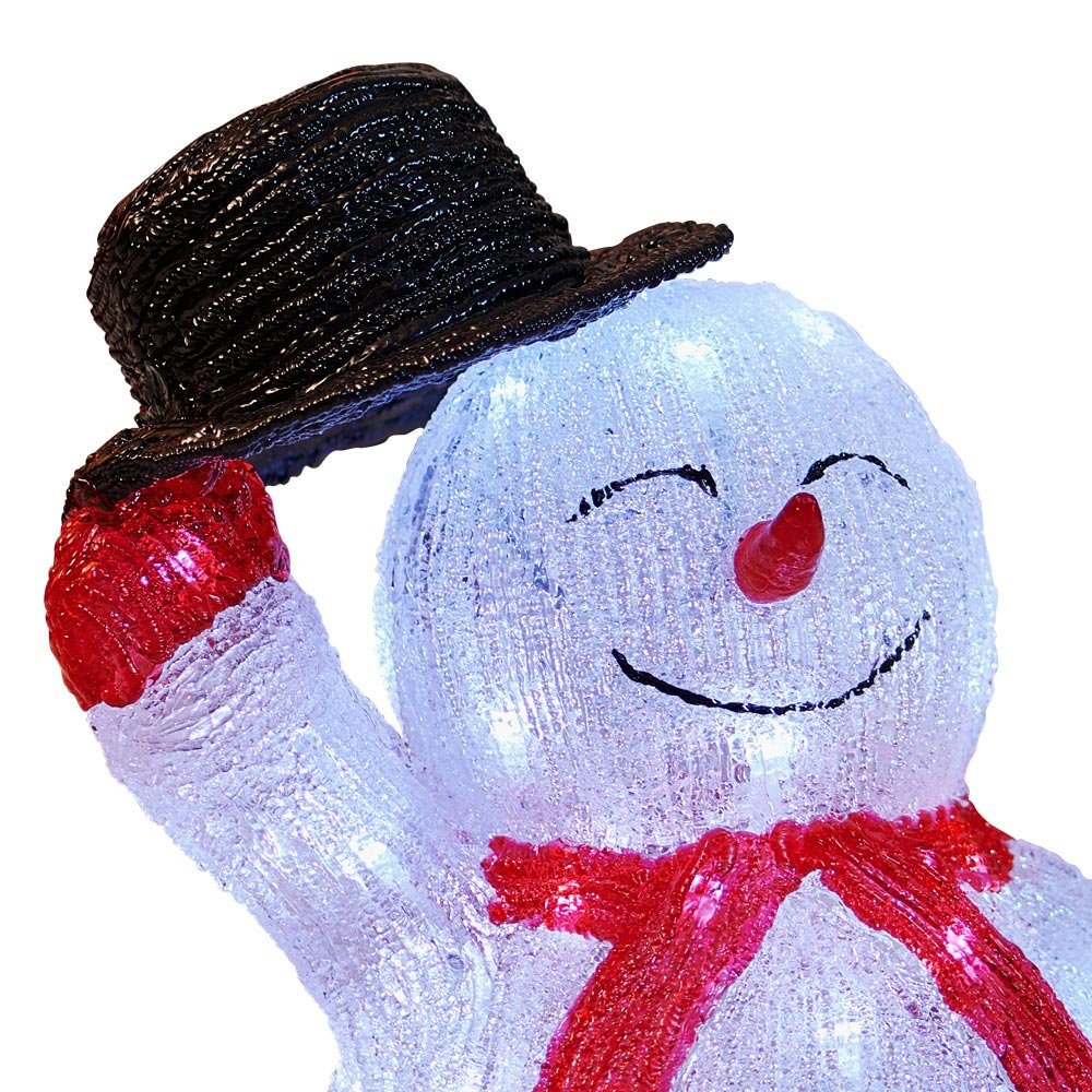 Wilko Acrylic Light Up Snowman with Hat Image 3