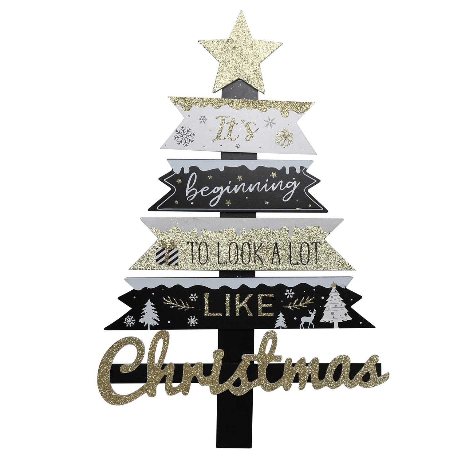 Looks Like Christmas Tree Wall Art - Black Image 1