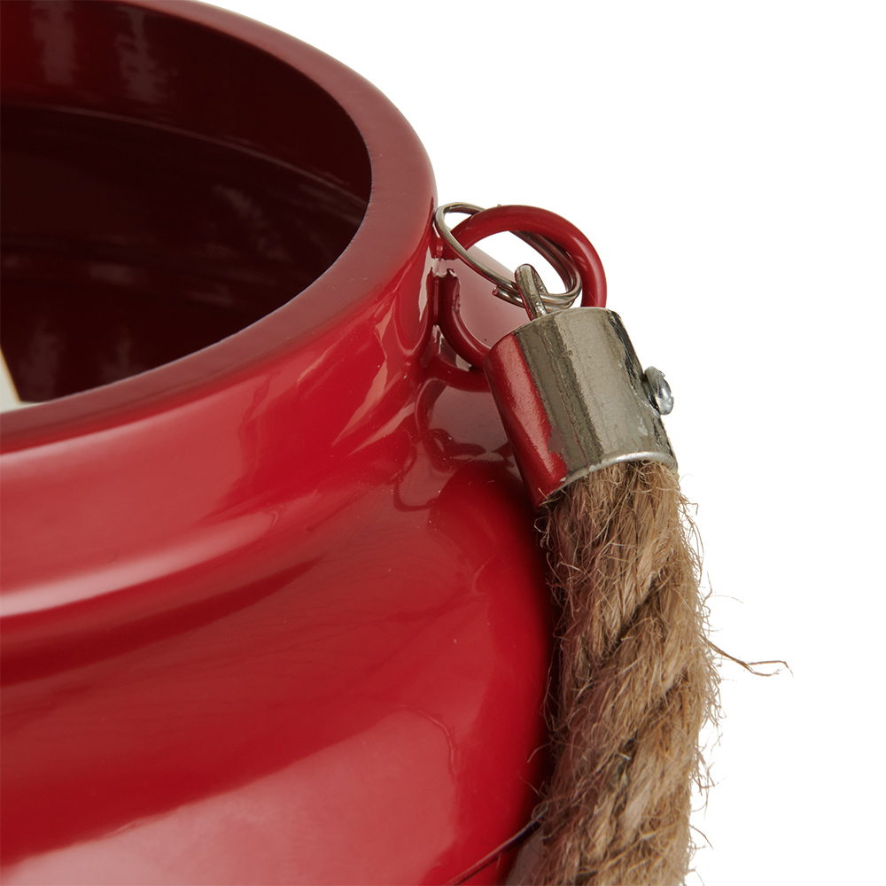 Wilko Perennial Red Metal Lantern Image 4