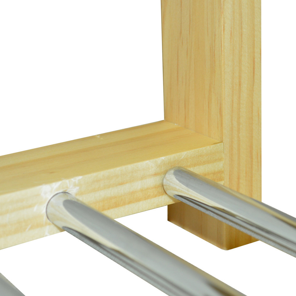 Watsons Sleek 2 Shelf Natural Solid Pine Shoe Rack Image 5