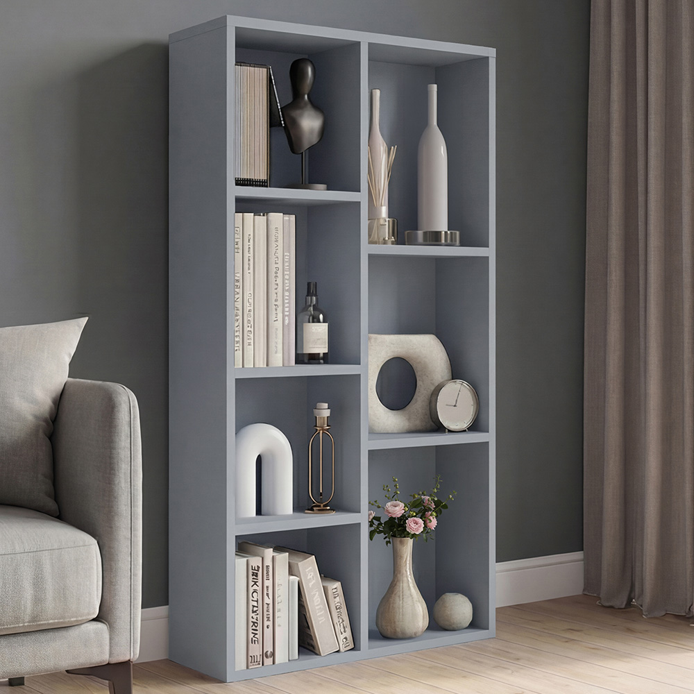 VIDA DESIGNS 7 Shelf Grey Cube Storage Unit Image 1